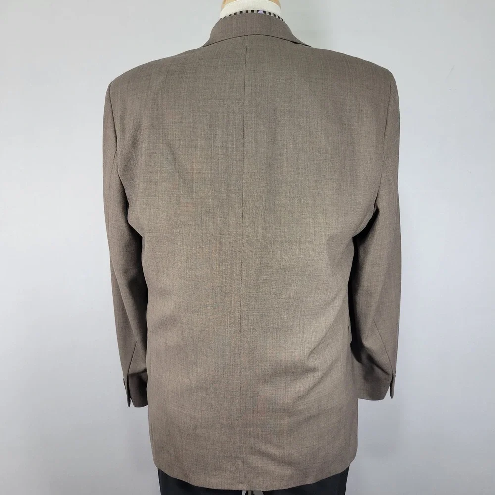 Brandini Men's Sport‎ Coat Blazer Two Button Brown Sharkskin Wool Size 40R